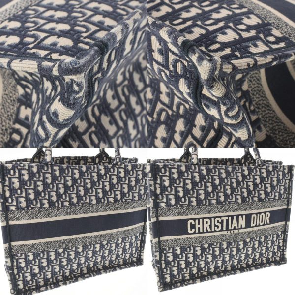 8 Christian Dior Book Tote Bag Medium Canvas Handbag Navy