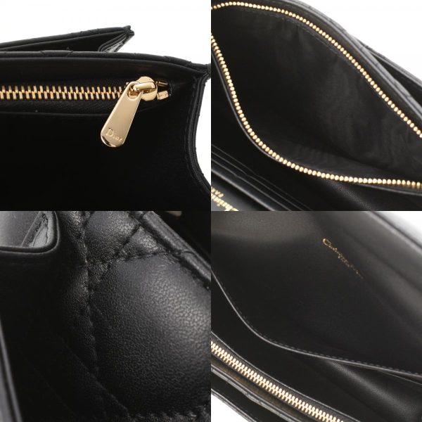 8 Christian Dior Chain Pouch Lambskin Shoulder Bag Black