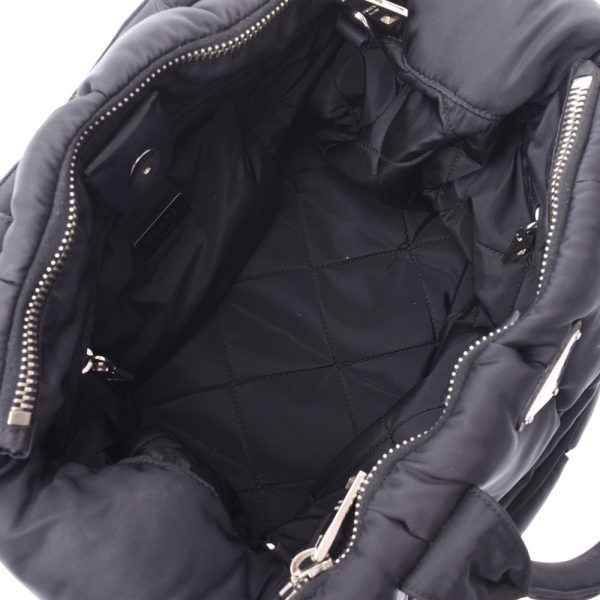 8 Prada Bomber 2way Bag Black Silver Hardware Nylon Handbag