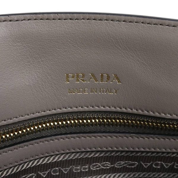 8 Prada Sofiette 2way Handbag Leather Gold Hardware Gray