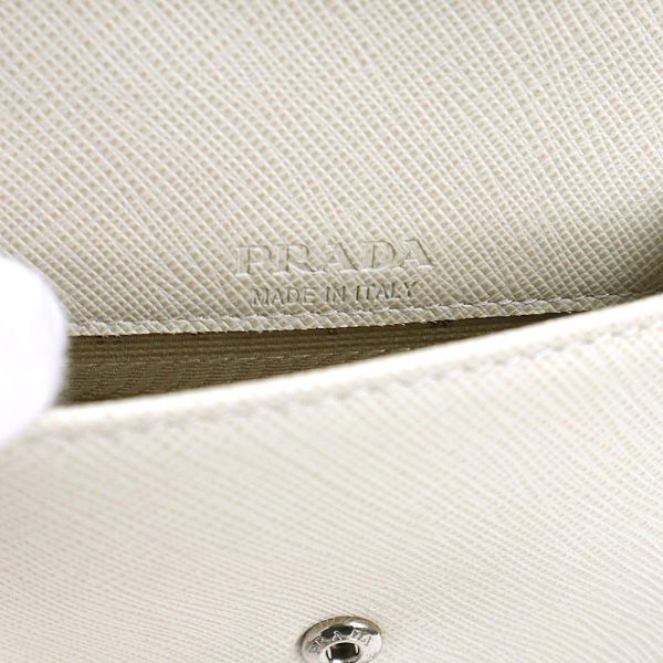 8 Prada Mobile Smartphone Case Crossbody Shoulder Bag Saffiano Leather White