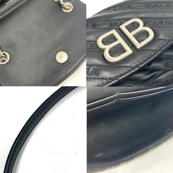 8 Balenciaga BB Chain Shoulder Bag Mini Messenger Bag Black