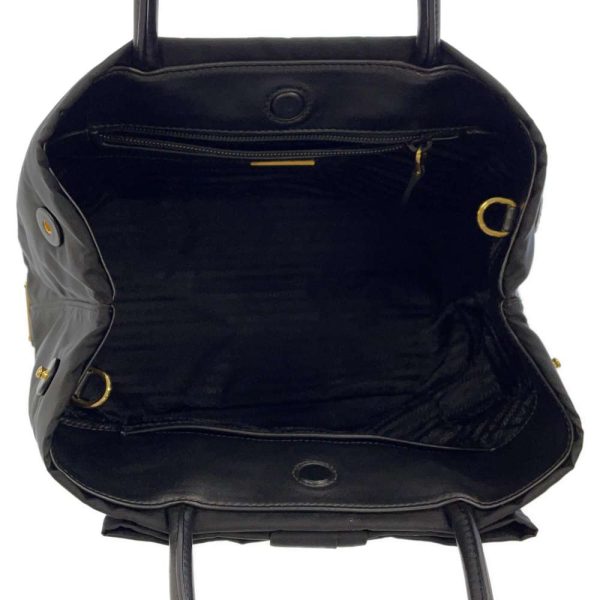 8952240 07 Prada Handbag Ribbon Nylon 2way Shoulder Bag Black