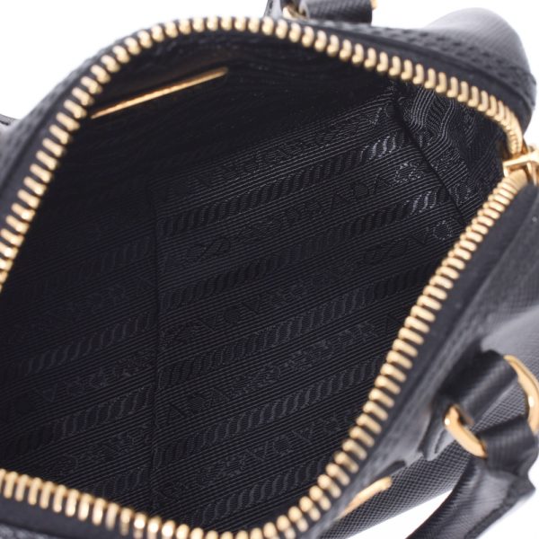 9 Prada Mini Shoulder Bag 2way Black Gold Hardware