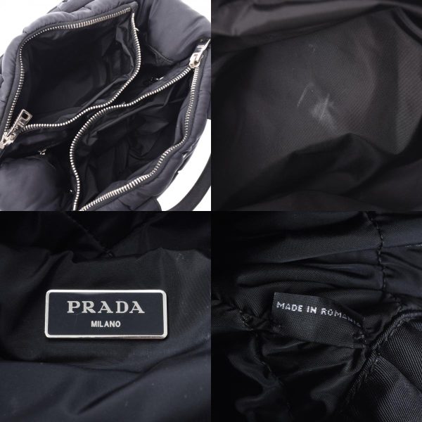 9 Prada Bomber 2way Bag Black Silver Hardware Nylon Handbag