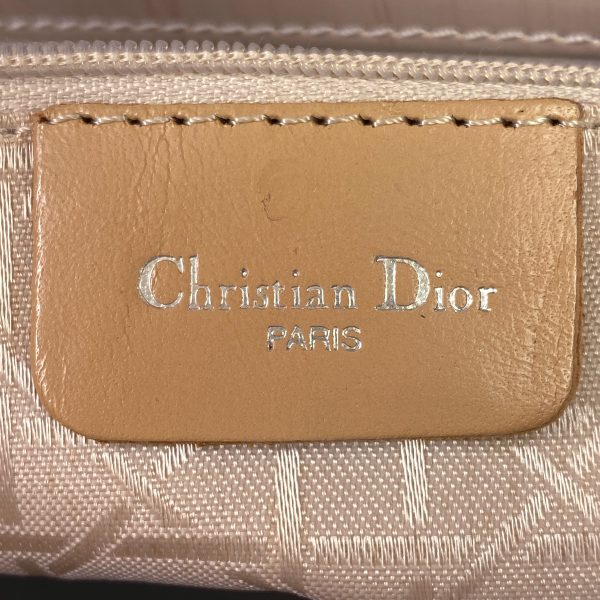 9 Christian Dior Mini 2way Shoulder Bag Handbag Leather Beige