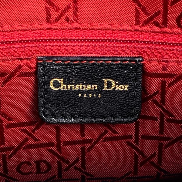 9 Christian Dior Cannage Handbag Leather Black