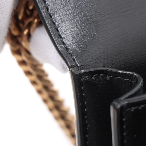 9 Ysl Saint Laurent Leather Chain Shoulder Bag Black