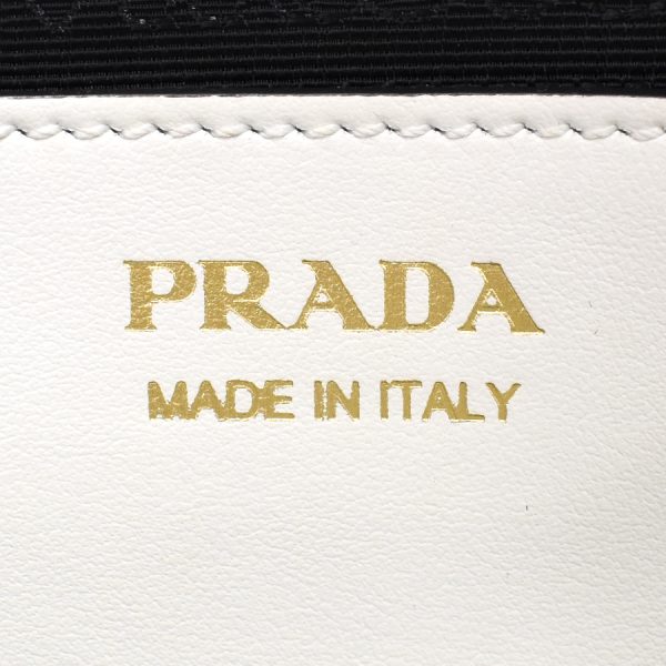 9 Prada Mirage 2way Handbag Shoulder Leather White