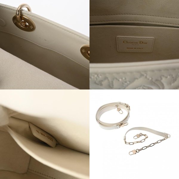 9 Christian Dior Joy Bag Medium Gold Hardware Leather Handbag White