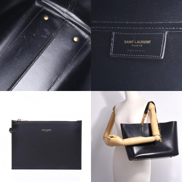 9 Saint Laurent Calf Tote Bag Black