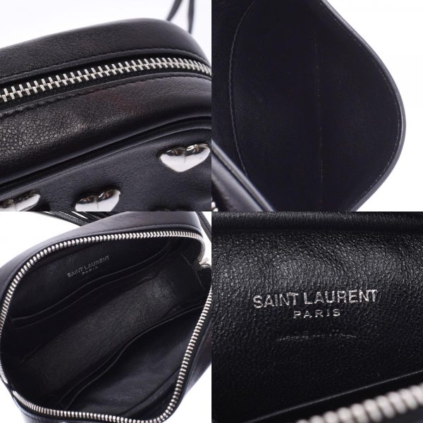 9 Yves Saint Laurent Mini Black Silver Hardware Calf Shoulder Bag