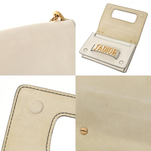 9 Christian Dior Chain Calf Shoulder Bag White