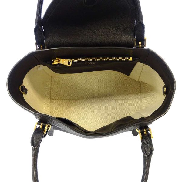 9032958 07 Prada Handbag Leather 2way Shoulder Bag Black