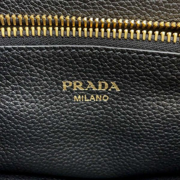 9032958 15 Prada Handbag Leather 2way Shoulder Bag Black