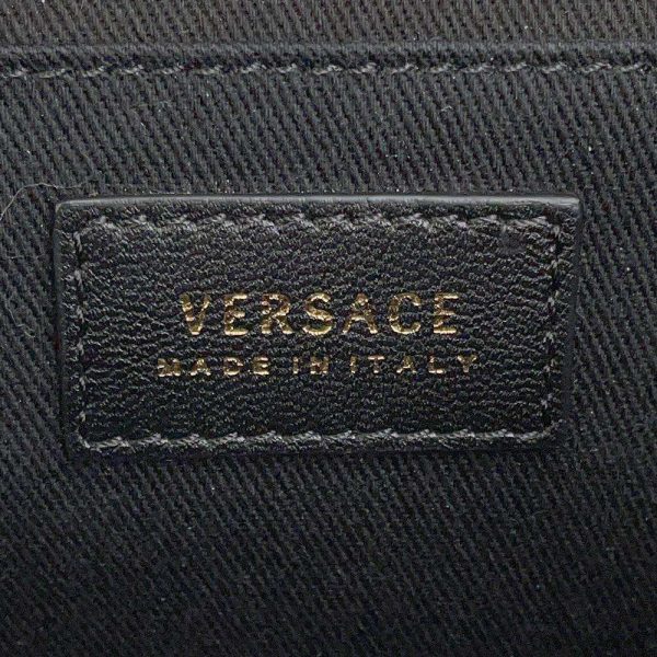 9312999 15 Gianni Versace Chain Shoulder Bag Logo Medusa Quilted Black Leather