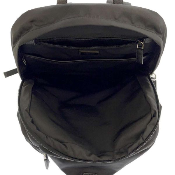 9318762 07 Prada Rucksack Saffiano Leather Nylon Backpack Black