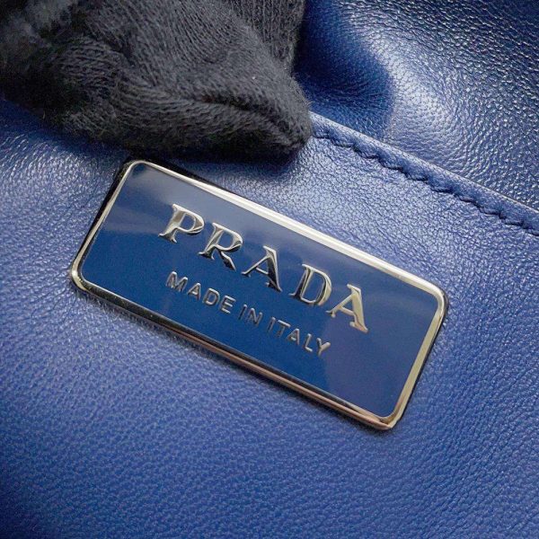 9318991 08 Prada Tote Bag Logo Stripe Blue Red White Leather