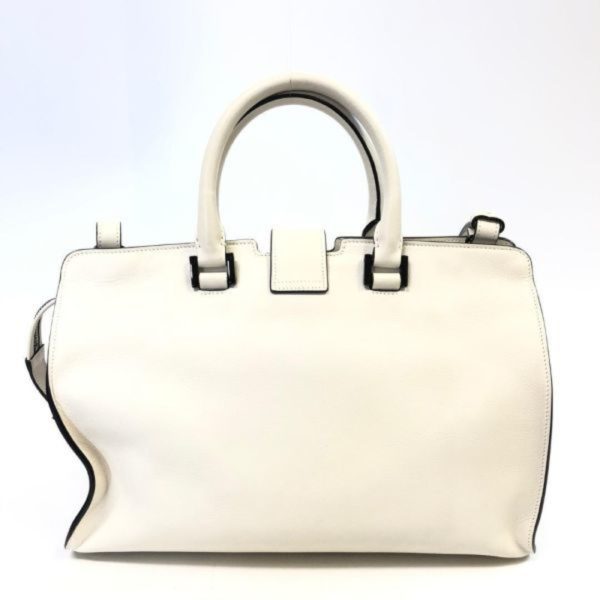 b3084b 2 Yves Saint Laurent Cabas 2way Baby Shoulder Bag White Leather