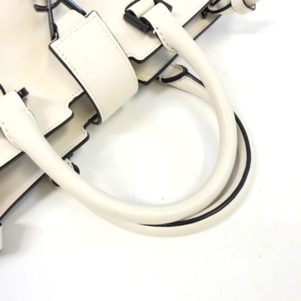 b3084b 5 Yves Saint Laurent Cabas 2way Baby Shoulder Bag White Leather