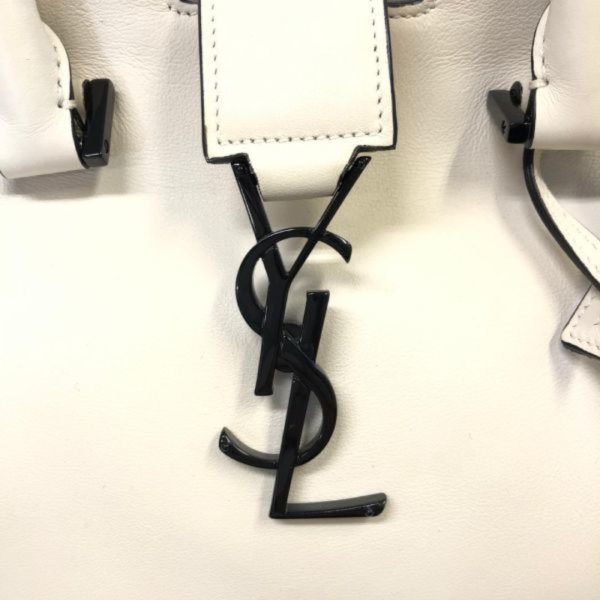 b3084b 7 Yves Saint Laurent Cabas 2way Baby Shoulder Bag White Leather