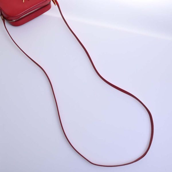 b5001472200000630 4 Saint Laurent Leather Monogram Shoulder Bag Red