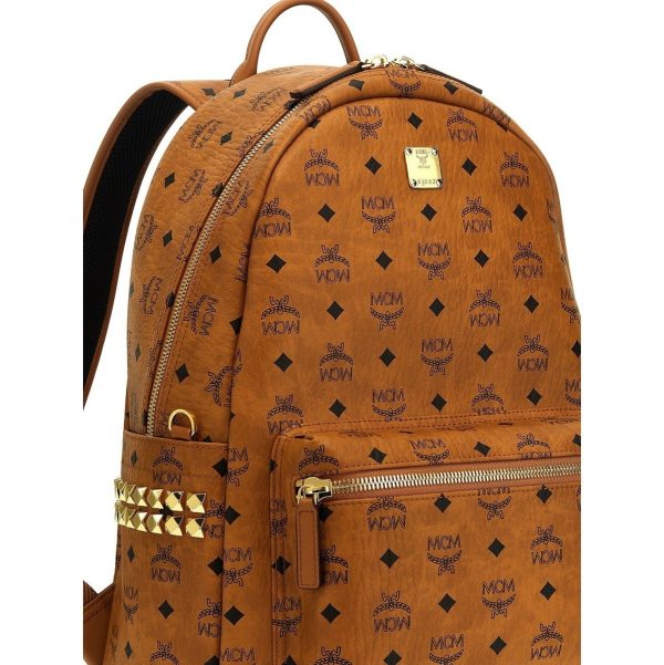 c168d9ba6629a25 ju 3 MCM Brown Stark Backpack Gold Hardware