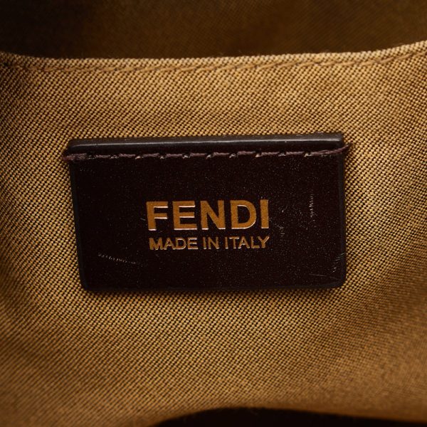 dhhk8dzvq05fo4d4 8 Fendi Zucca Lame Tote Shoulder Bag Beige Brown Canvas Leather