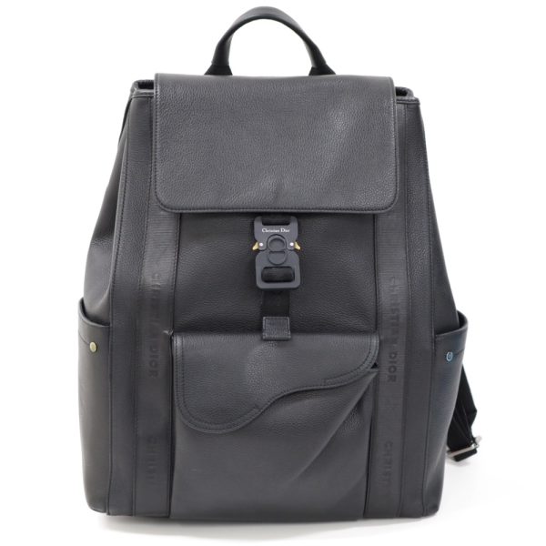 group9 1 Dior Saddle Backpack Daypack Black Leather