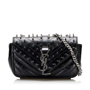 mgj0dpezqmdxmcnv 1 Saint Laurent Cabas Cassandra Handbag 2way Shoulder Bag Black Leather