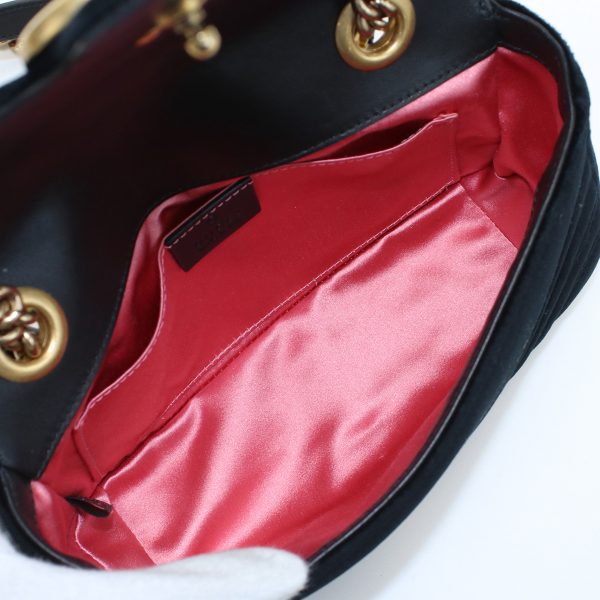 usdgu67837011 3 Gucci Quilted Mini Bag GG Marmont Chain Shoulder Bag Velor Black