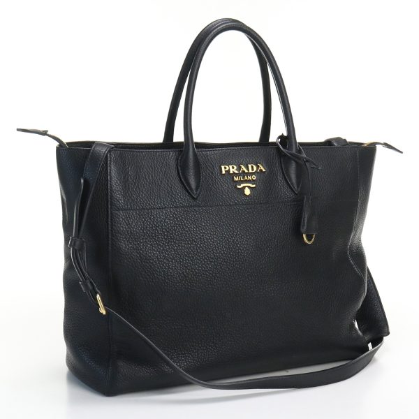 usdpr53718011 1a Prada 2way Shoulder Bag Tote Bag Leather Black