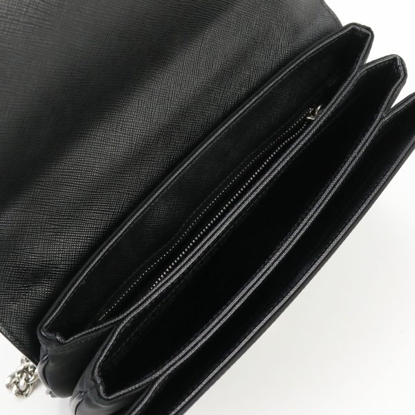 usdpr67084011 3 Prada Shoulder Bag Diagonal Chain Leather Black