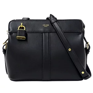 v0076351300 1 CELINE Teen Compact Mini Leather Shoulder Bag Black