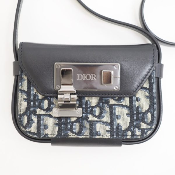 z0001013 2 Dior Oblique Dior Rock Shoulder Bag Black Canvas Leather