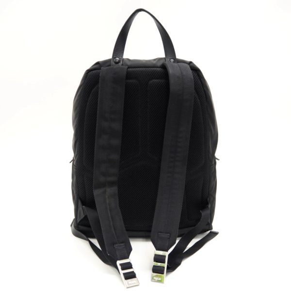 z0001830 2 Prada Triangle Logo Backpack Daypack Black Nylon