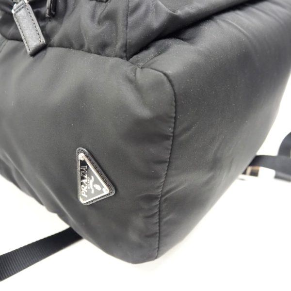 z0001830 3 Prada Triangle Logo Backpack Daypack Black Nylon