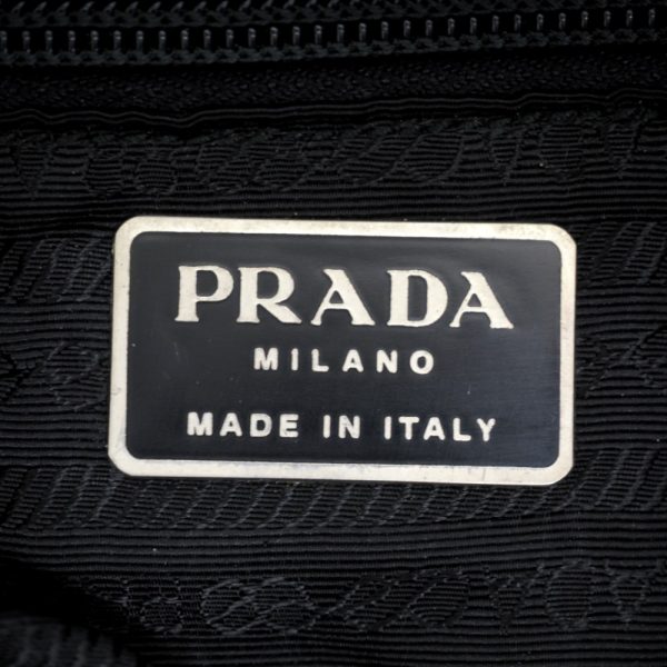 z0002580 12 Prada Pocono Triangular Plate Backpack Daypack Black Nylon