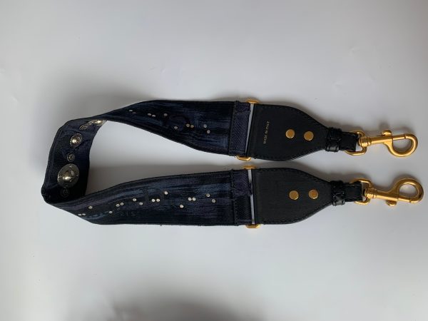 Dior Dior Saddle Strap Navy canvas with Dior Logo and Metal