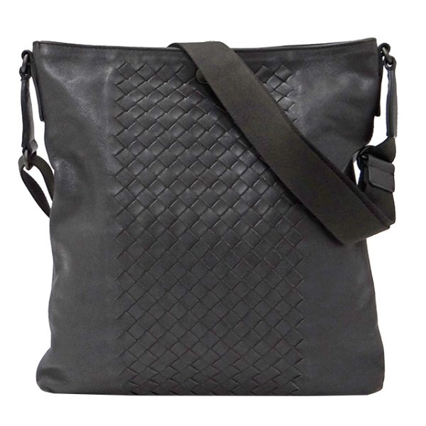 1 Bottega Veneta Intrecciato Shoulder Bag Leather Gray