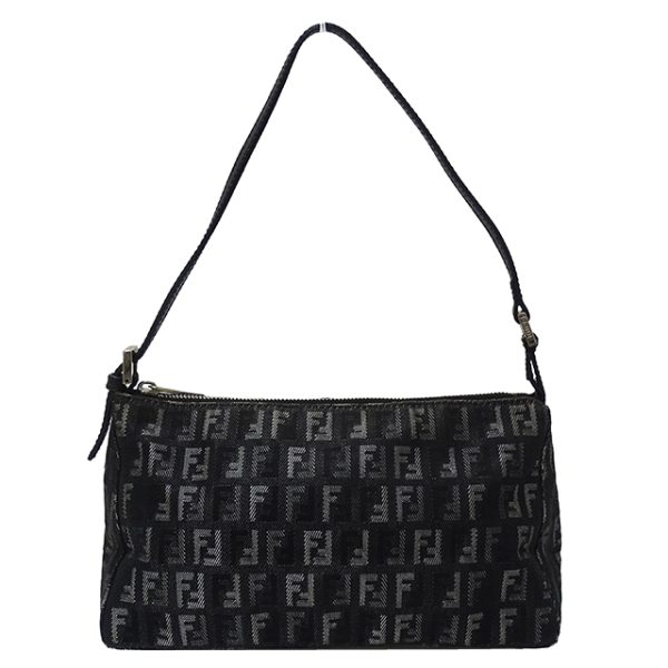 1 Fendi Zucchino Shoulder Bag Black Gray