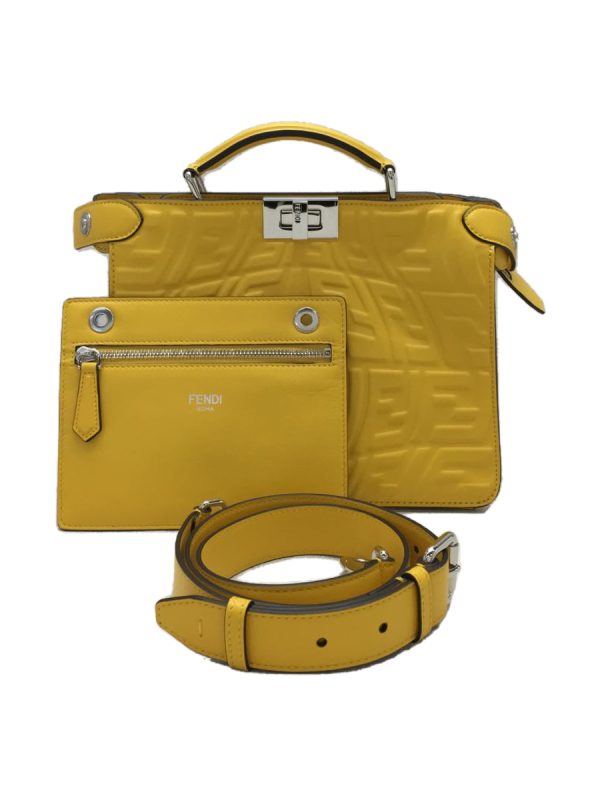 1 Fendi Mini Pikaboo 2way Shoulder Bag Leather Yellow