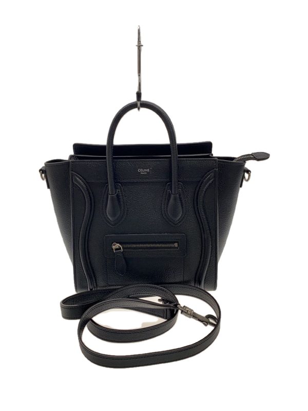 1 Celine Luggage Nano Shoulder Bag Leather Black