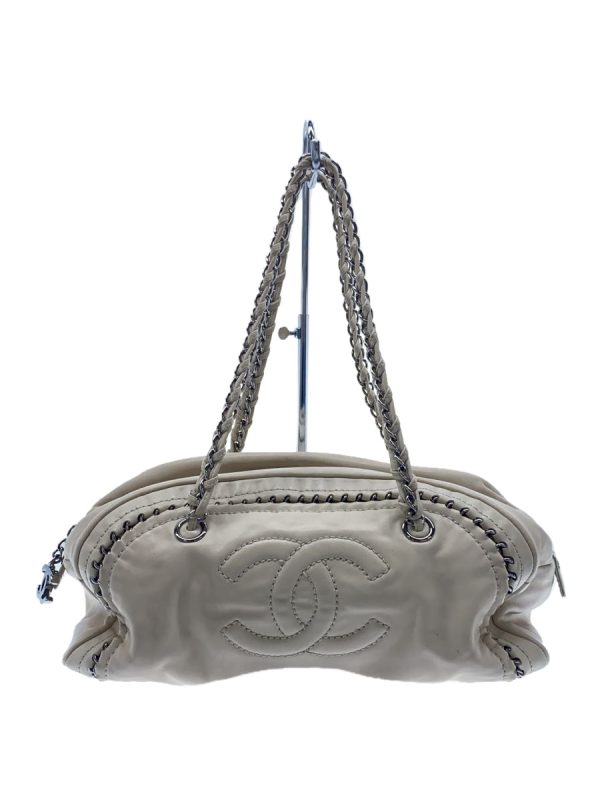 1 Chanel Chain Shoulder Bag Leather CC Coco Mark Creme