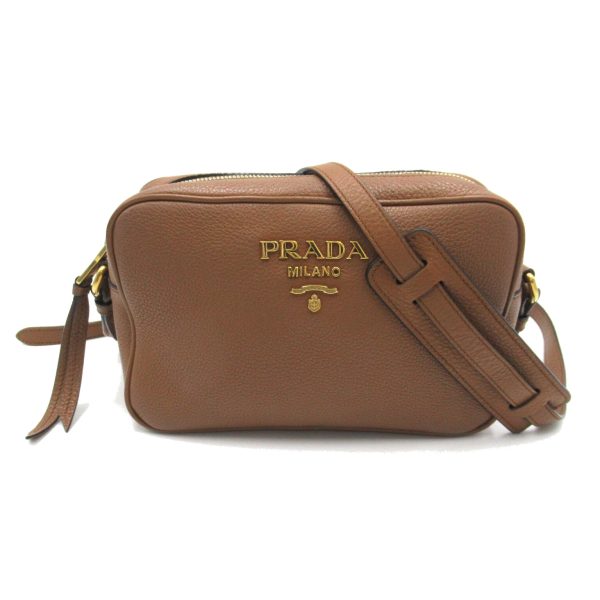 1 Prada Shoulder Bag Leather Brown