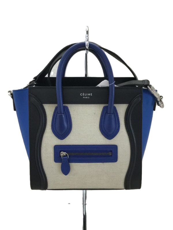 1 Celine 2way Luggage Nano Shopper Leather BlueBlack