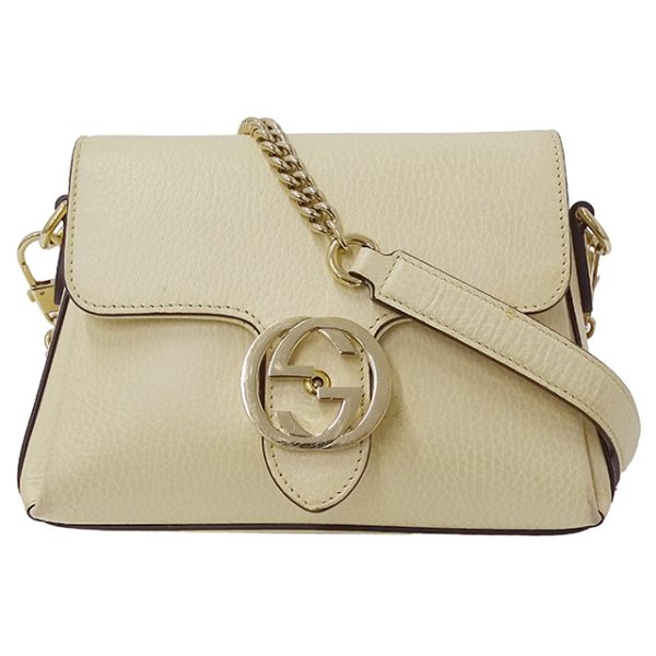 1 Gucci Interlocking Shoulder Bag Leather Ivory