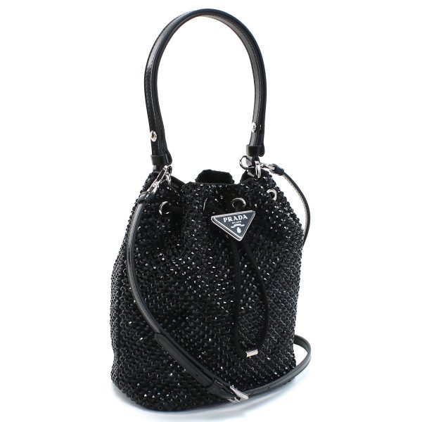 1 Prada Handbag Mini Crystal Nero Black