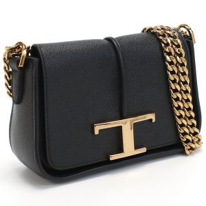 1 Tods Shoulder Bag T Timeless Leather Black