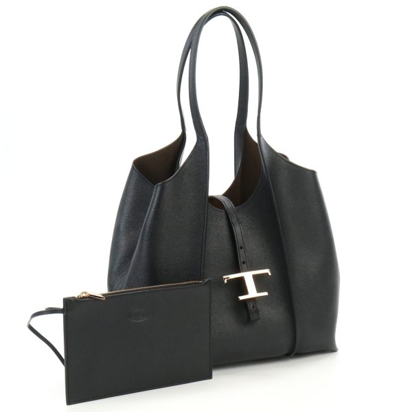 1 Tods Tote Bag Leather Handbag Black